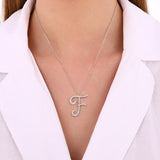 14K Gold Diamond Majestic “F” Initial Necklace