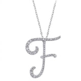 14K Gold Diamond Majestic “F” Initial Necklace