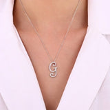 14K Gold Diamond Majestic “G” Initial Necklace