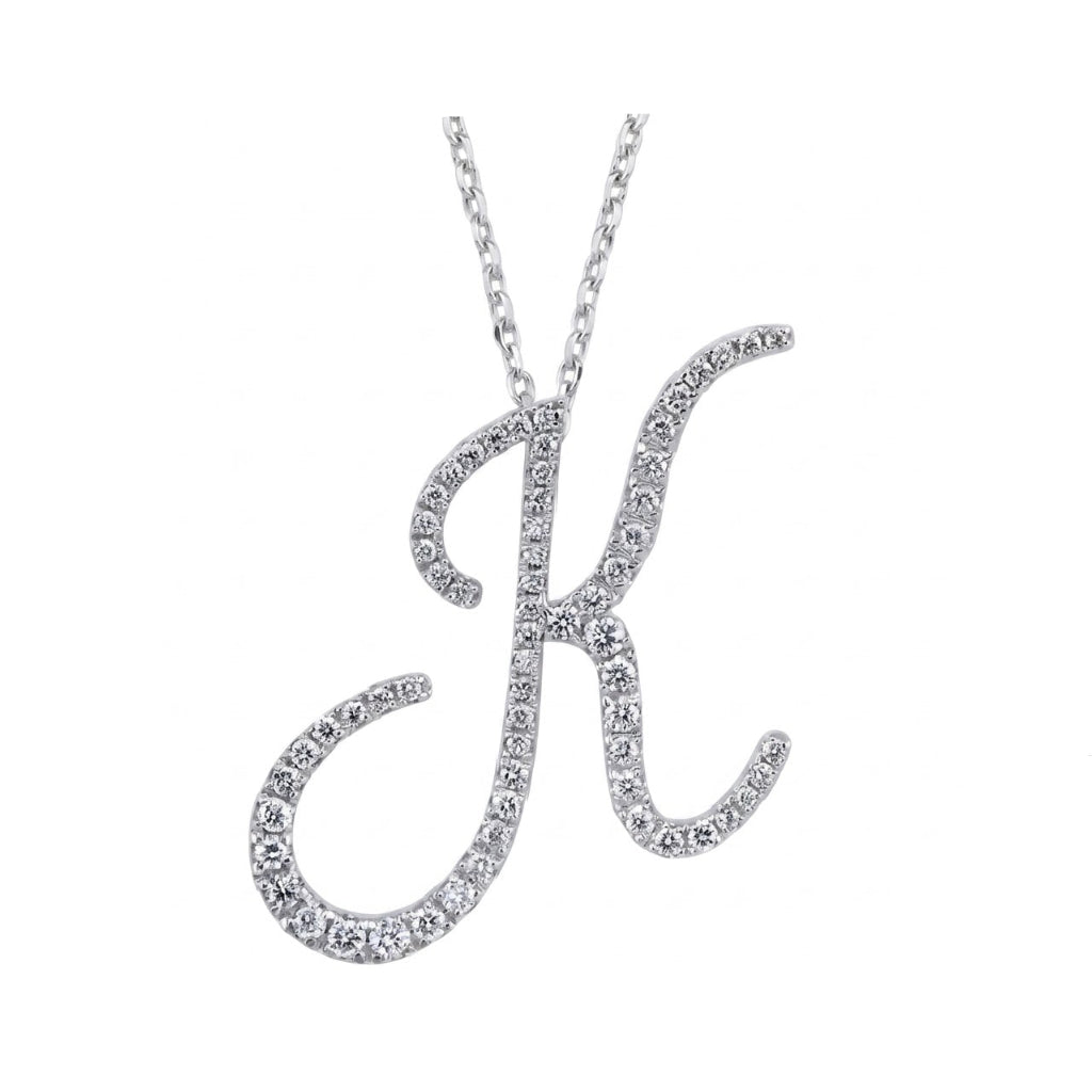 14K Gold Diamond Majestic “K” Initial Necklace
