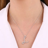 14K Gold Diamond Majestic “L” Initial Necklace