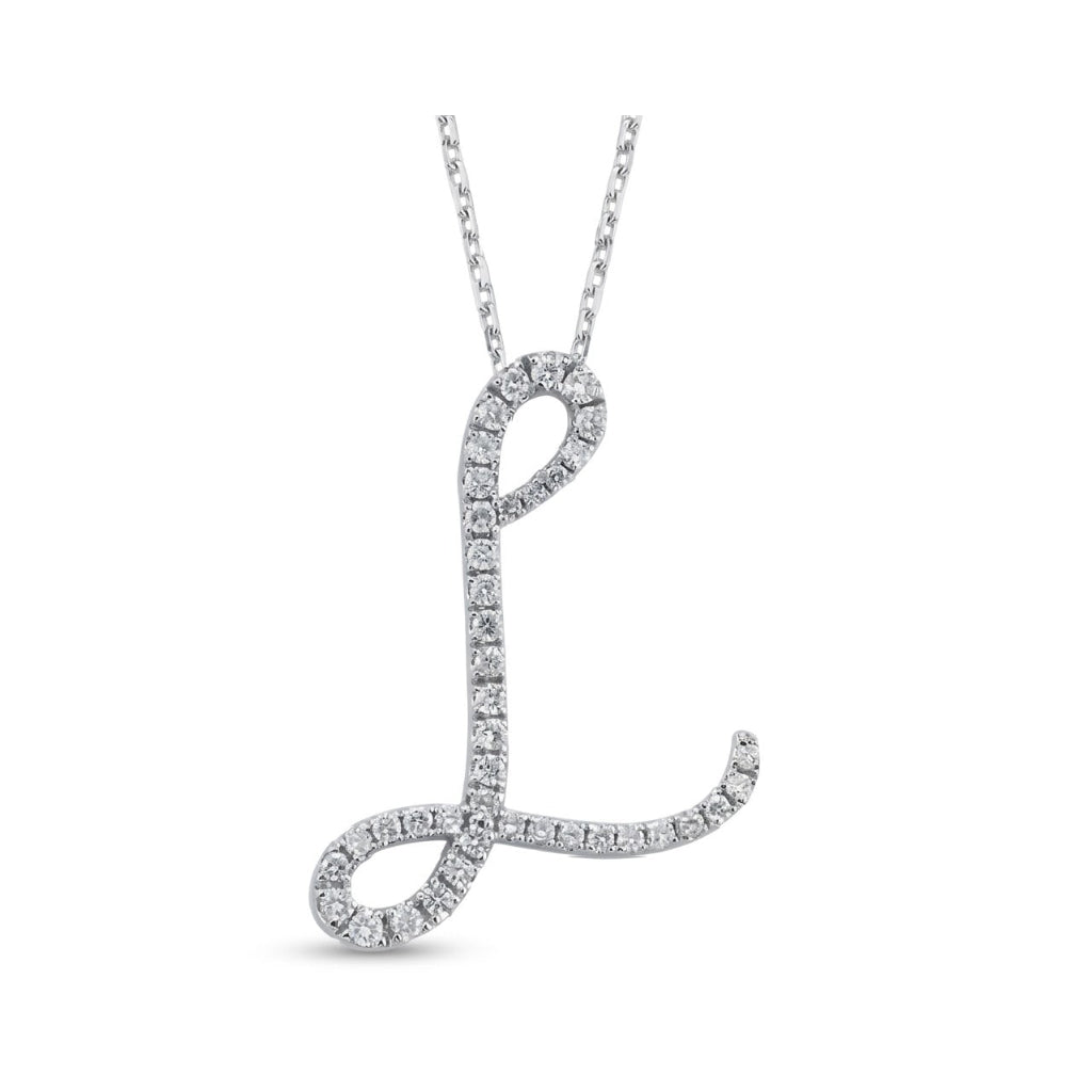 14K Gold Diamond Majestic “L” Initial Necklace
