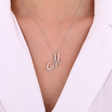 14K Gold Diamond Majestic “M” Initial Necklace
