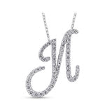 14K Gold Diamond Majestic “N” Initial Necklace
