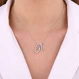 14K Gold Diamond Majestic “N” Initial Necklace