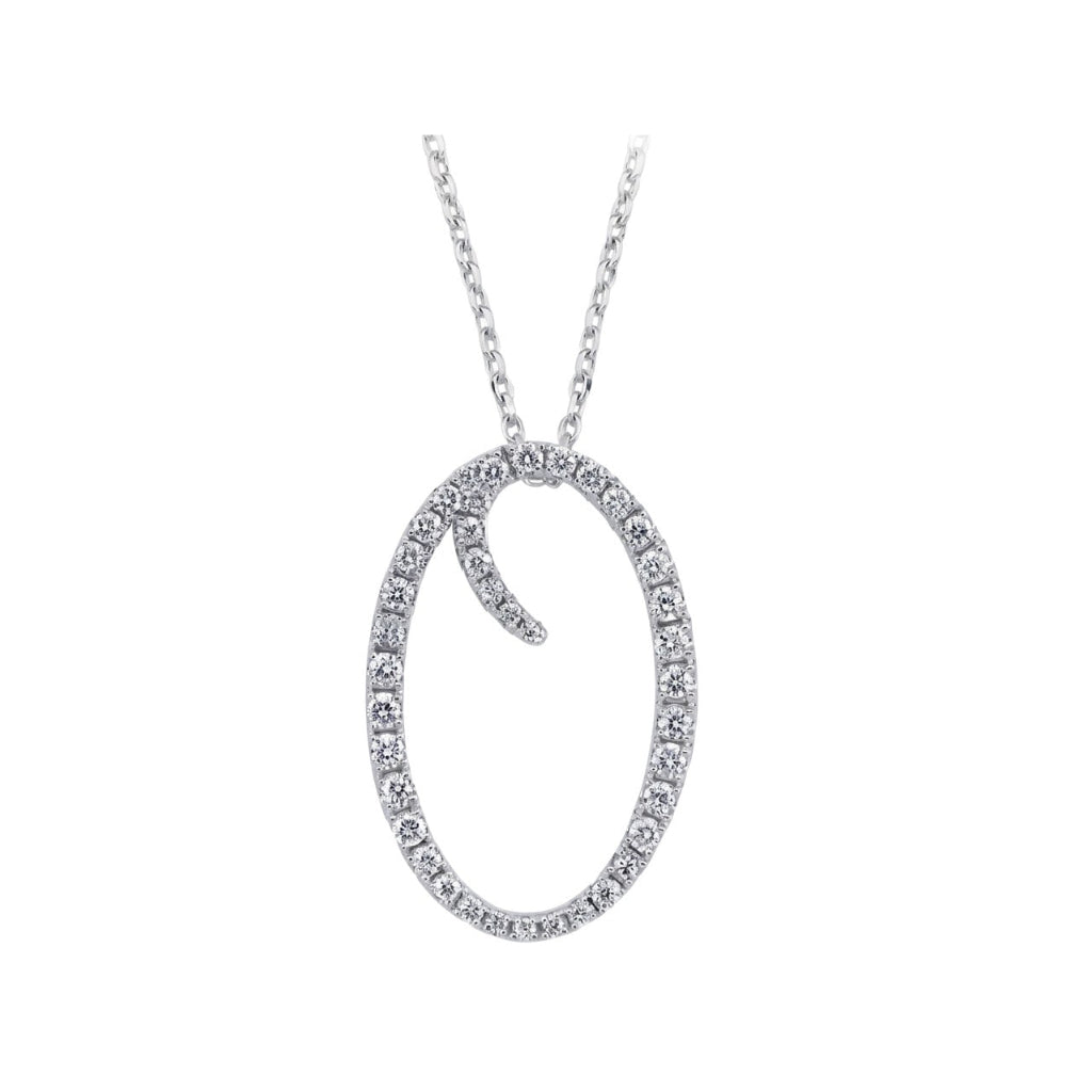 14K Gold Diamond Majestic “O” Initial Necklace