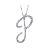 14K Gold Diamond Majestic “P” Initial Necklace