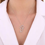 14K Gold Diamond Majestic “P” Initial Necklace