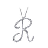 14K Gold Diamond Majestic “R” Initial Necklace