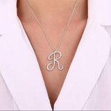 14K Gold Diamond Majestic “R” Initial Necklace