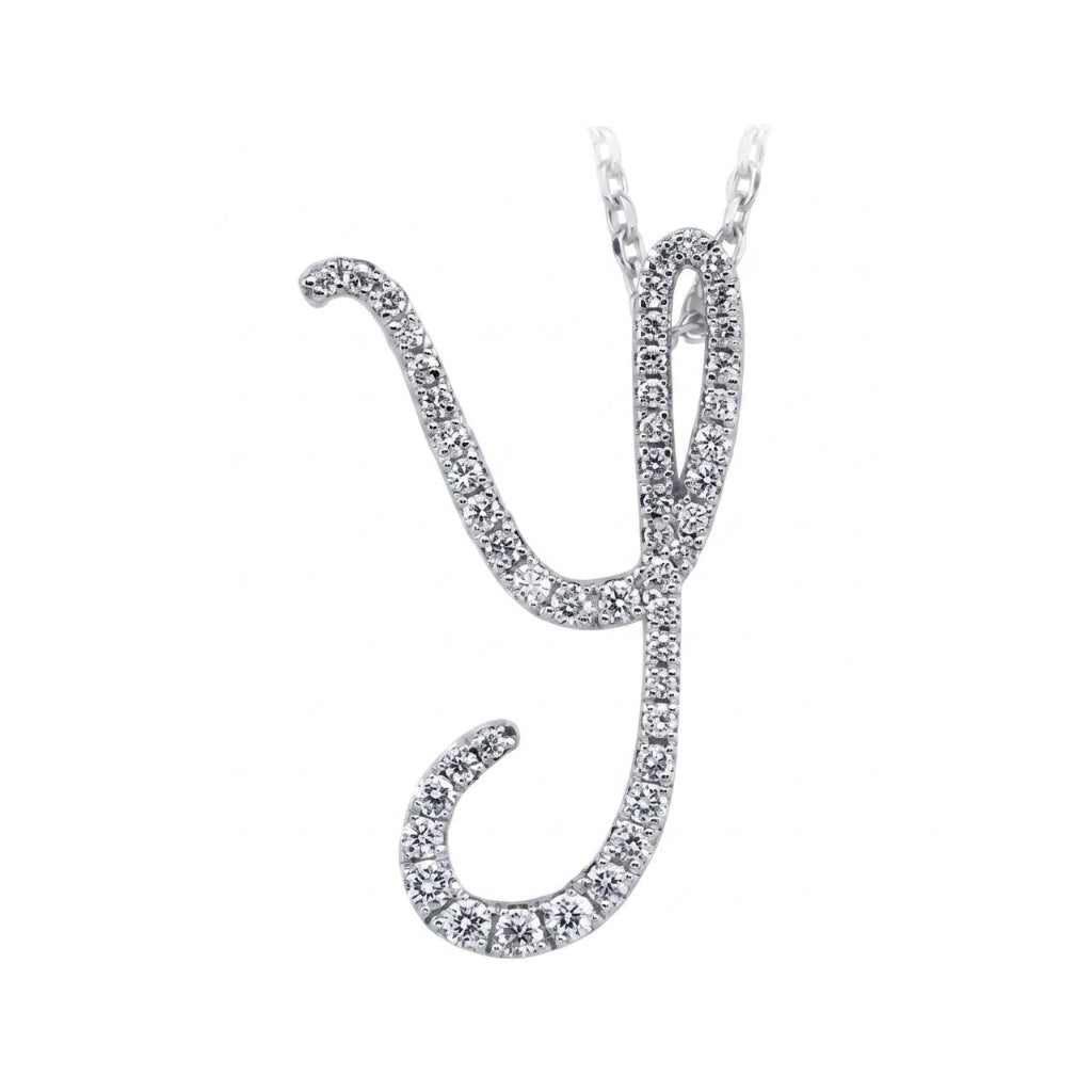 14K Gold Diamond Majestic “Y” Initial Necklace