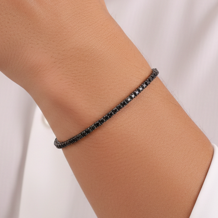14K Gold 2.00 Carat Statement Collection Black Diamond Men’s Bracelet