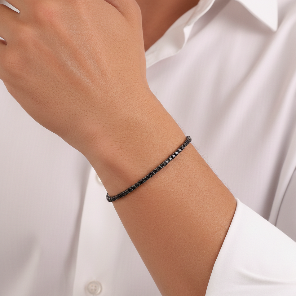 14K Gold 2.00 Carat Statement Collection Black Diamond Men’s Bracelet