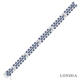 17.40 Carat Natural Sapphire and 2.20 Carat Natural Crush Design Diamond Bracelet | LONDIA