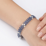17.40 Carat Natural Sapphire and 2.20 Carat Natural Crush Design Diamond Bracelet | LONDIA