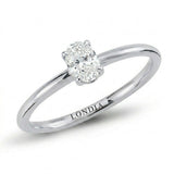 18K Gold 0.50 Carat Natural Diamond Oval Solitaire “Modern” Ring