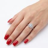 18K Gold 0.95 Carat Natural Diamond Halo Design Ring