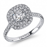 18K Gold 0.95 Carat Natural Diamond Halo Design Ring
