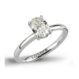 18K Gold 1.00 Carat Natural Diamond Oval Solitaire “Modern” Ring