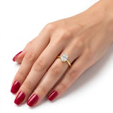 18K Gold 1.00 Carat Natural Diamond Oval Solitaire “Modern” Ring
