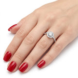 18K Gold 1.60 Carat Natural Diamond Halo Design Ring
