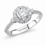 18K Gold 1.60 Carat Natural Diamond Halo Design Ring