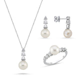 1,20 Carat Natural Diamond and Pearl Jewelry Set