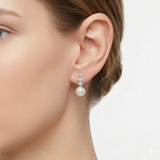 1,20 Carat Natural Diamond and Pearl Jewelry Set