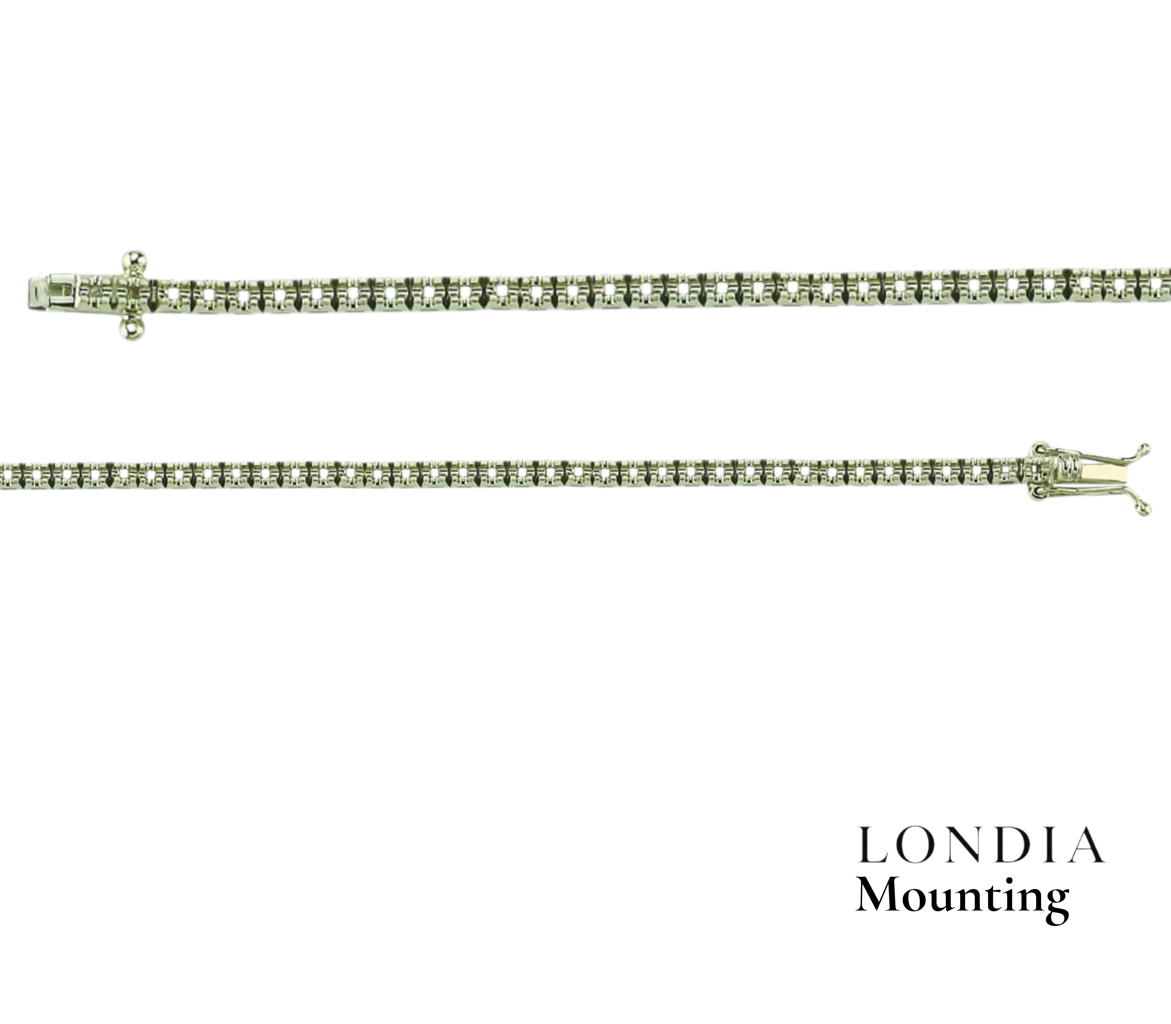 1,50 Mm 1.00 Ct. Mounting Statement Tennis Bracelet 14K Gold-2