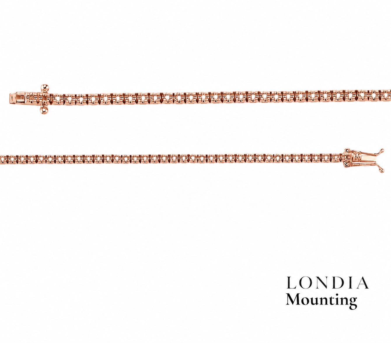 1,50 Mm 1.00 Ct. Mounting Statement Tennis Bracelet 14K Gold_4