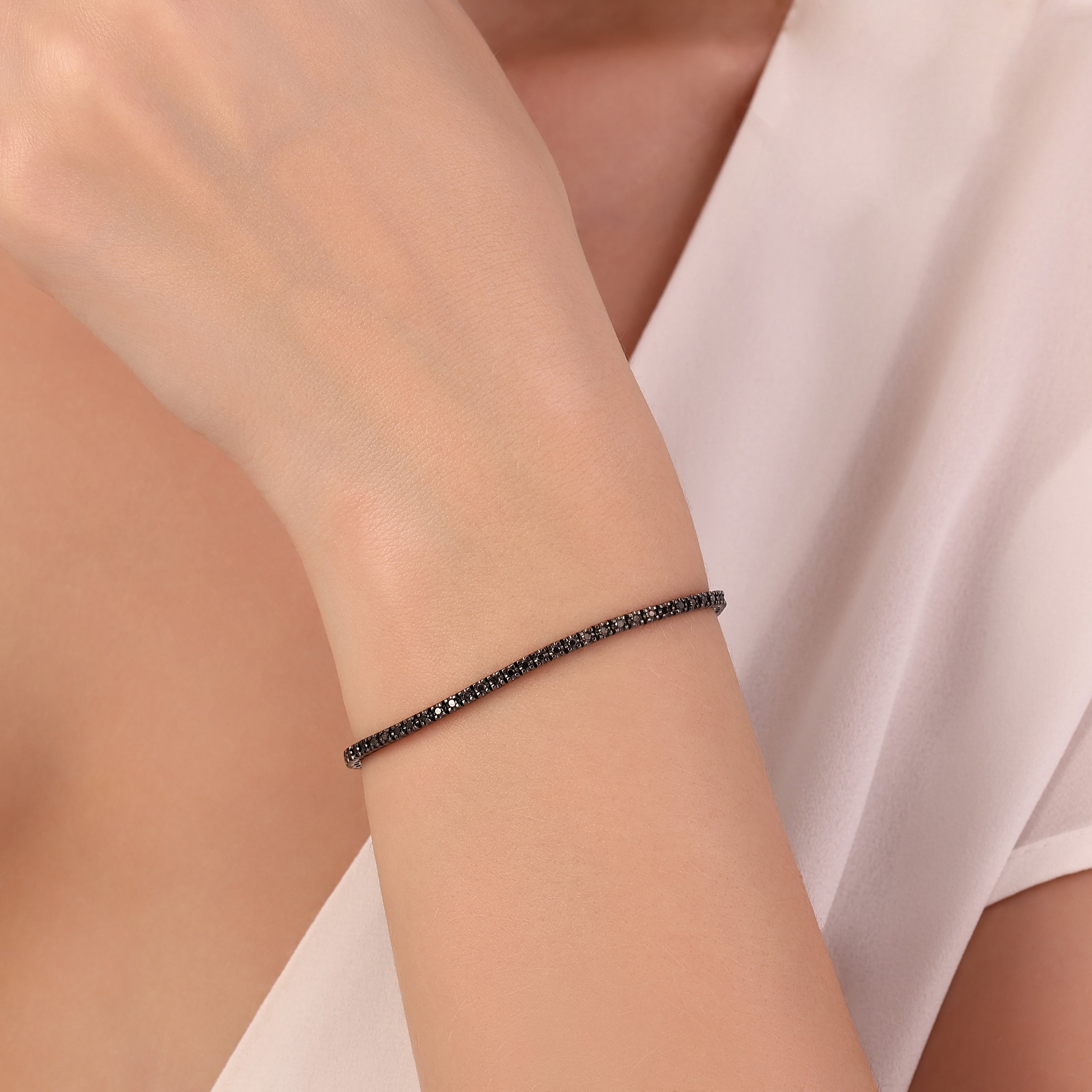 1 Carat Black Natural Diamond Clair Tennis Bracelet