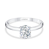 1 Carat E Color HRD Certified Natural Oval Diamond Modern Solitaire Ring