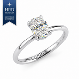 1 Carat E Color HRD Certified Natural Oval Diamond Modern Solitaire Ring