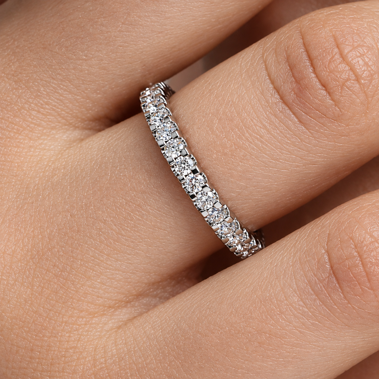 1 Carat E Color Natural Diamond Full Eternity Ring