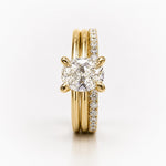 1 Carat F Color Natural Diamond Oval Solitaire and Wedding Ring Set