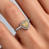 1 Carat Fancy Yellow Diamond Heart Design Ring