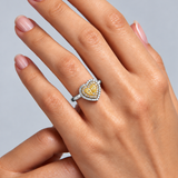 1 Carat Fancy Yellow Diamond Heart Design Ring