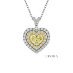 1 Carat Fancy Yellow Natural Diamond Heart Design Necklace