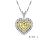 1 Carat Fancy Yellow Natural Diamond Heart Design Necklace