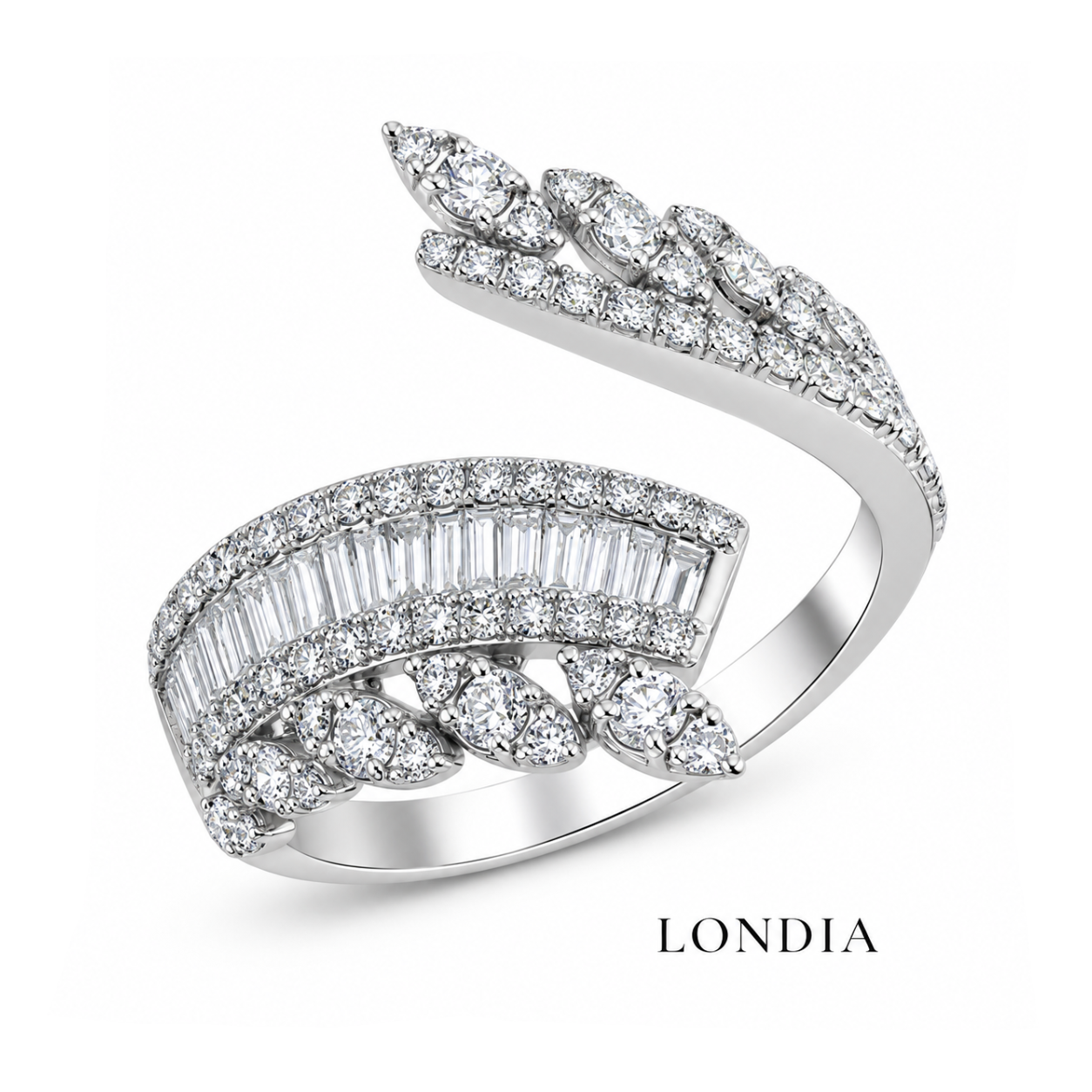 1 Carat Natural Diamond Line Design Ring