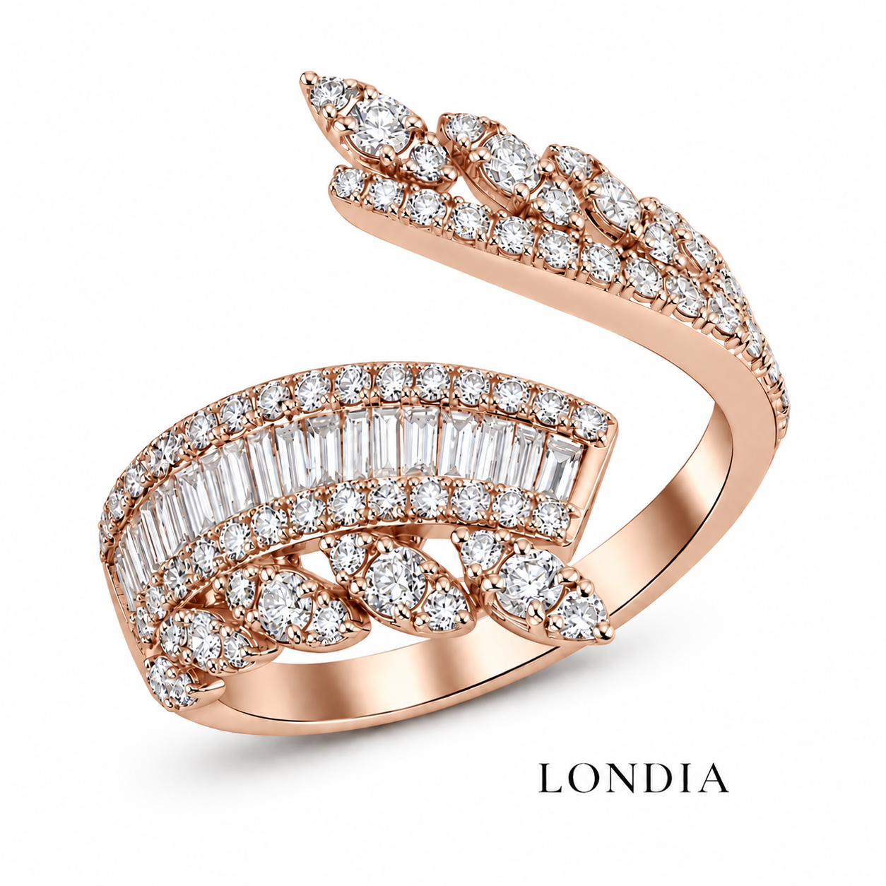 1 Carat Natural Diamond Line Design Ring
