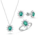 2.00 Carat Natural Diamond & Emerald Set