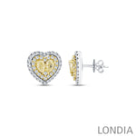 2.00 Ct. Diamond Heart Design Fancy Yellow Earring 18K Fine Gold