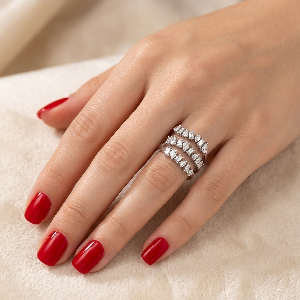 2.15 Carat Natural Diamond Statement Design Ring – 18K Gold