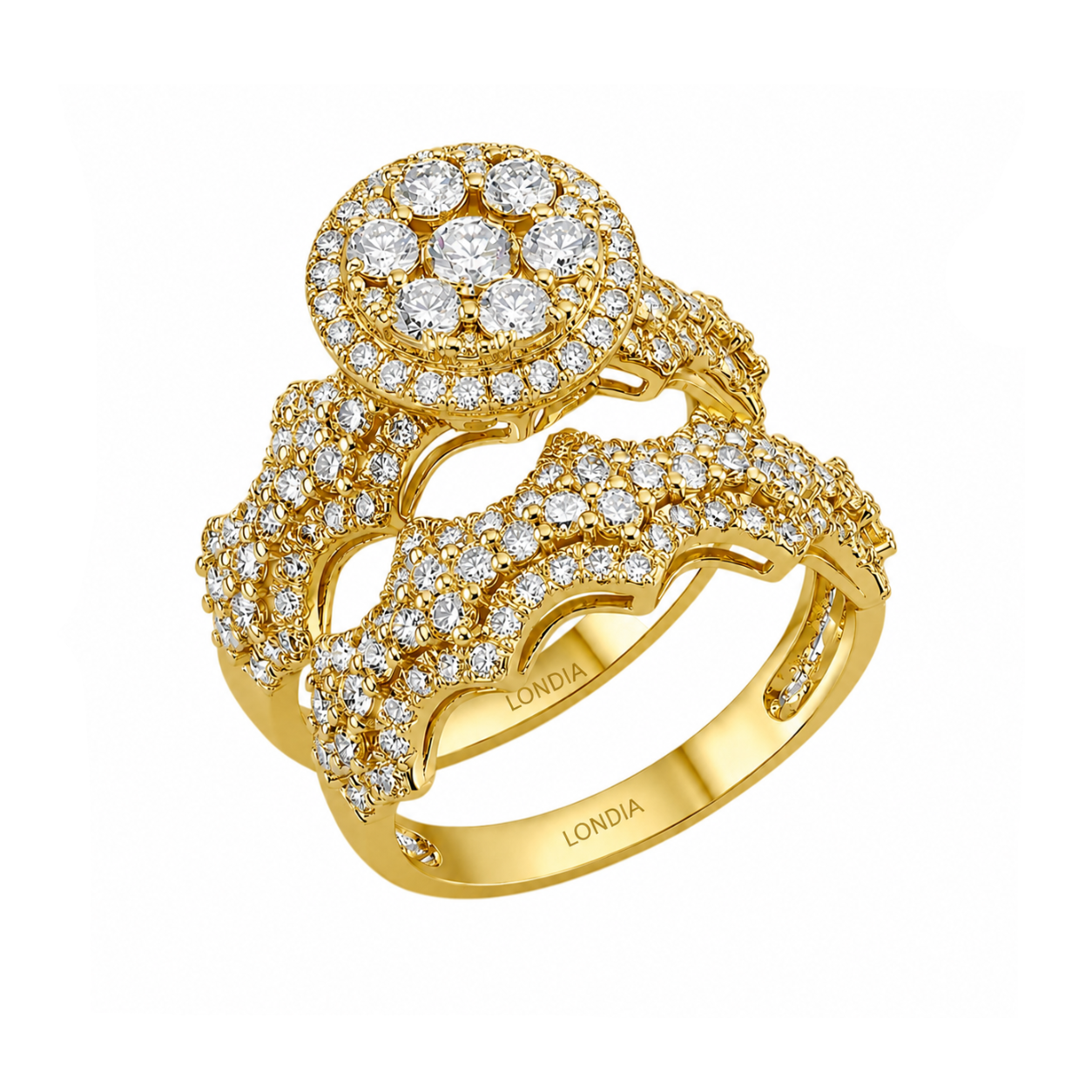 Natural Diamond Wedding Ring Set