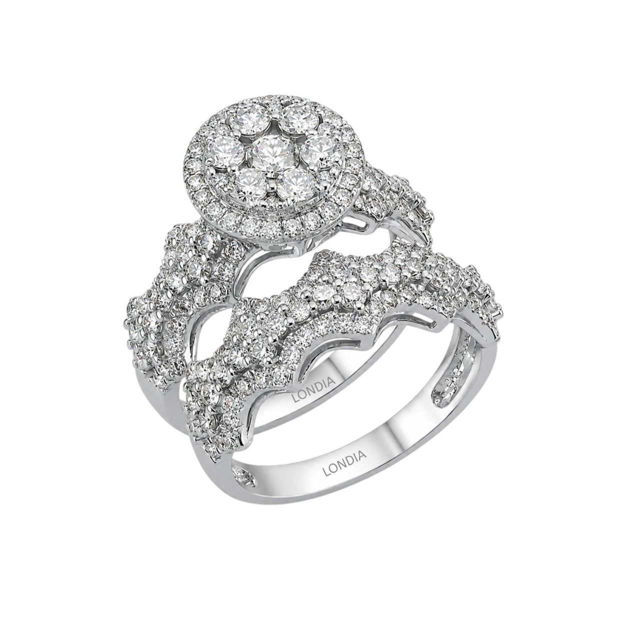 Natural Diamond Wedding Ring Set
