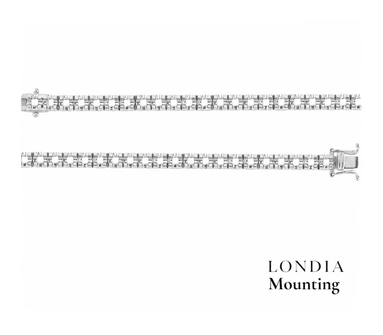 2.30 Mm 2.50 Ct. Mounting Statement Tennis Bracelet 14K Gold