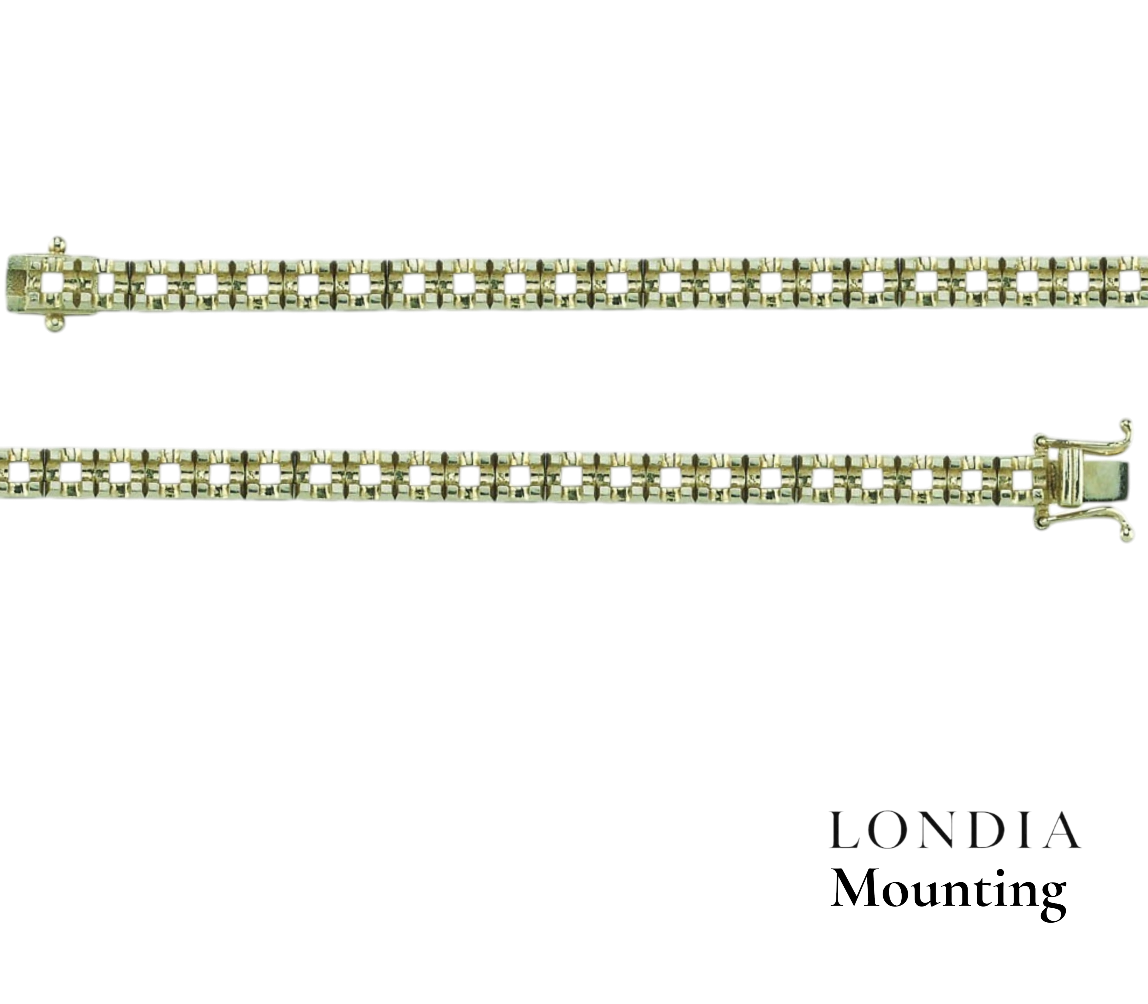 2.30 Mm 2.50 Ct. Mounting Statement Tennis Bracelet 14K Gold