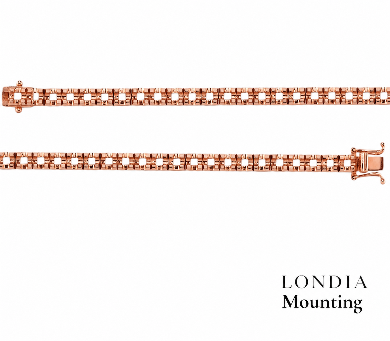 2.30 Mm 2.50 Ct. Mounting Statement Tennis Bracelet 14K Gold
