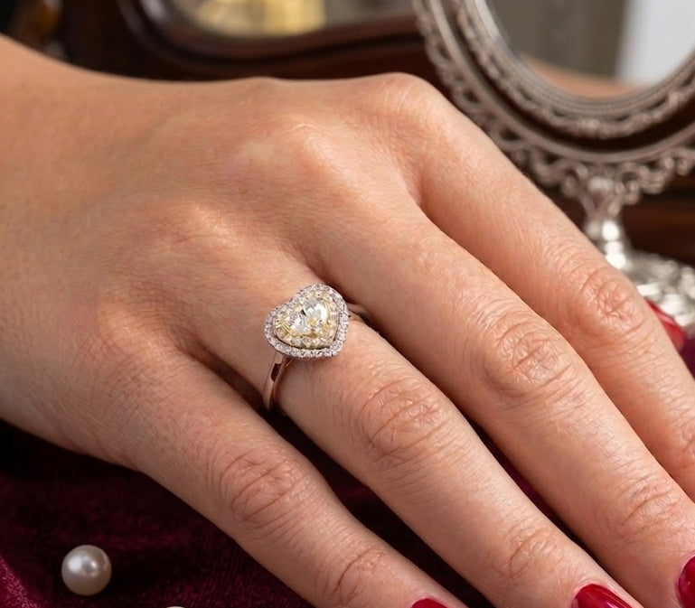 2.35 Ct. Natural Diamond Heart Design Jewelry Set in 14K Gold